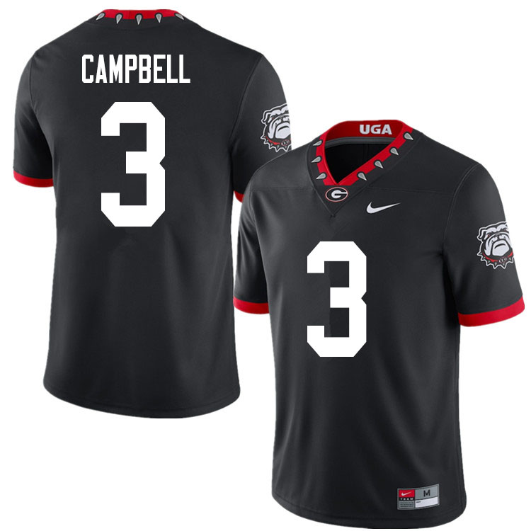 2020 Men #3 Tyson Campbell Georgia Bulldogs Mascot 100th Anniversary College Football Jerseys Sale-B